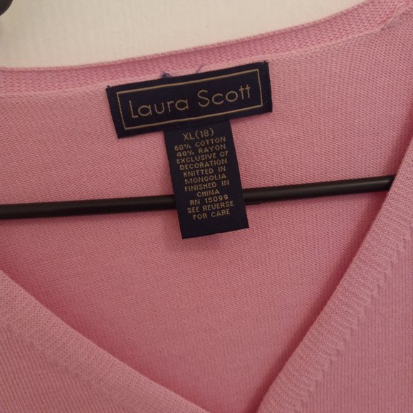 Girls' Laura Scott Pink Cardigan Size XL (18) - Picture 7 of 7